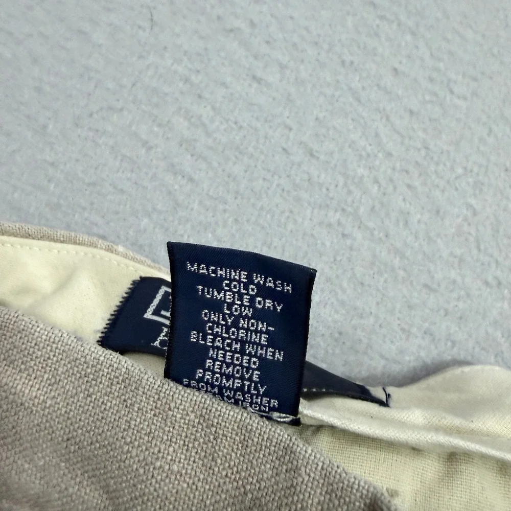 Vintage Polo Ralph Lauren Pants 36x30 Tan Linen Pleated Front Straight Preppy